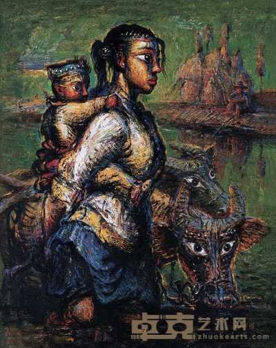 罗中立 2000年作 母与子 129×105cm